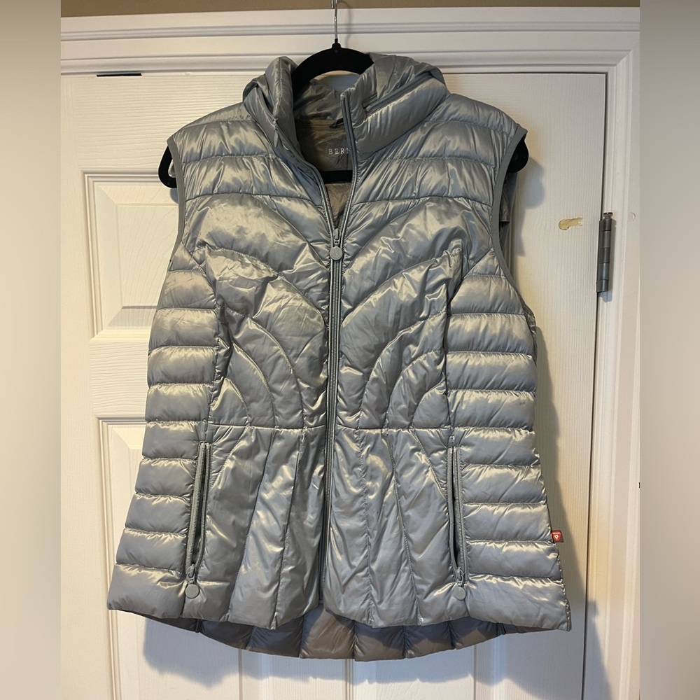 NORDSTROM Bernardo Metallic Gray Puffer Vest